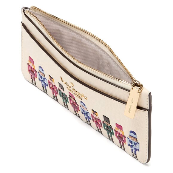New Kate Spade Oh What Fun Nutcracker Large Slim Cardholder Meringue Multi - Picture 2 of 3